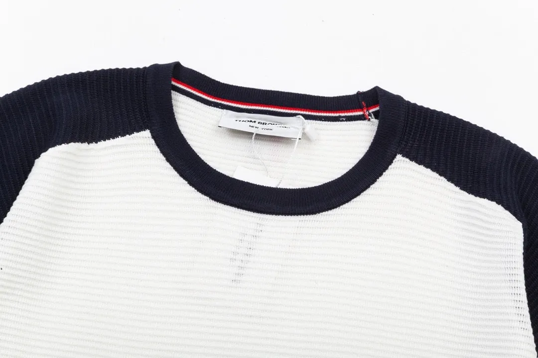Thom Browne ➡️ POLO ， Retro Same Style Versatile : White Size：M-2XL